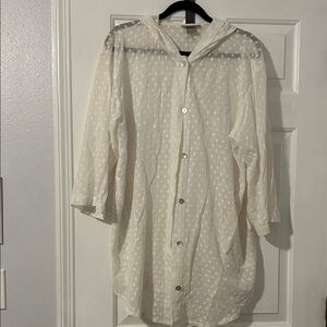 Cream Hooded Women's Cover-Up